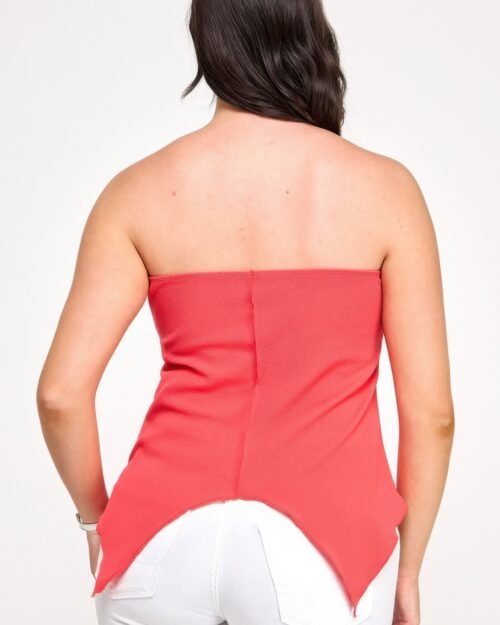 plus size strapless o-ring asymmetric top