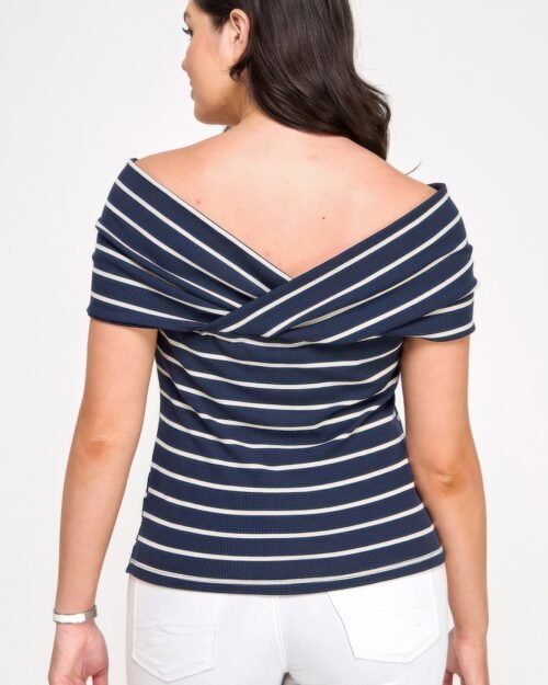 plus size ots knit ribbed striped top
