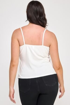 Plus Size Ribbed Knit Camisole With Lace Trim Plus Size Ribbed Knit Camisole With Lace Trim