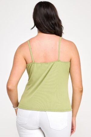 Plus Size Ribbed Knit Camisole With Lace Trim Plus Size Ribbed Knit Camisole With Lace Trim