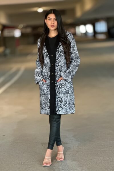 Long Sleeve Snake Cardigan With Big Button-down