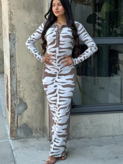 Animal Print Sweater Dress Bodycon