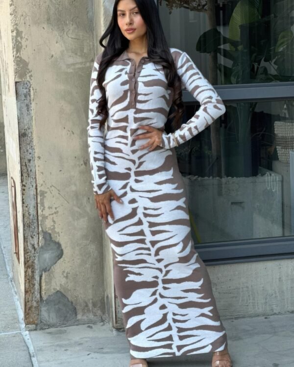 Animal Print Sweater Dress Bodycon