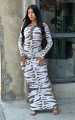 Animal Print Sweater Dress Bodycon - Image 3