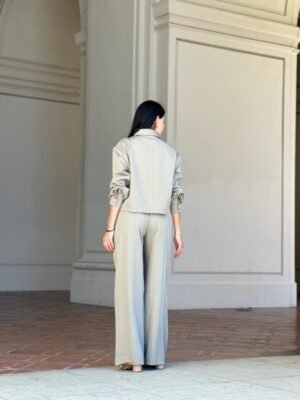 Striped Set With Double Waistband Pants And Top Striped Set With Double Waistband Pants And Top