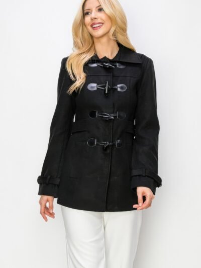 Wool Toggle Button Peacoat With Pockets