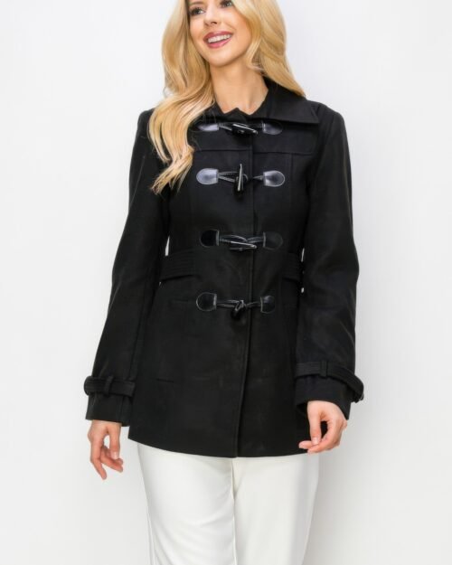 Wool Toggle Button Peacoat With Pockets