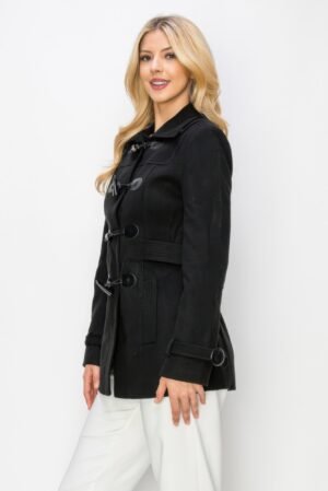 Wool Toggle Button Peacoat With Pockets