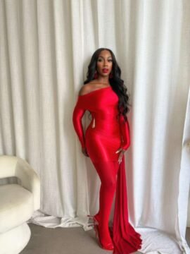 Scarlet Whisper Mini Dress | One Shoulder Satin Dress