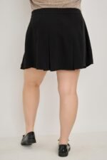 Plus Size Gold Accent Pleated Mini Skirt - Image 6