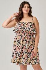Plus Size Rayon Challis Floral Ruffled Tier Dress - Image 4