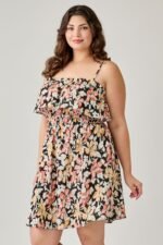 Plus Size Rayon Challis Floral Ruffled Tier Dress - Image 6