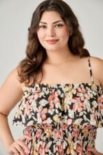 Plus Size Rayon Challis Floral Ruffled Tier Dress - Image 7