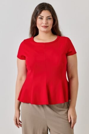 Plus Size Scuba Peplum Top – Chic Crepe Top Plus Size Scuba Peplum Top – Chic Crepe Top