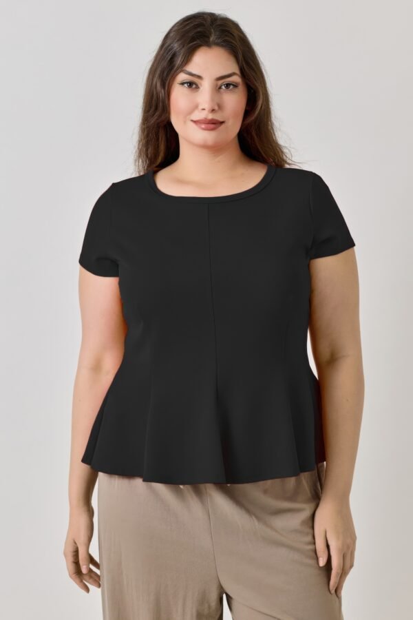 Plus Size Scuba Peplum Top – Chic Crepe Top