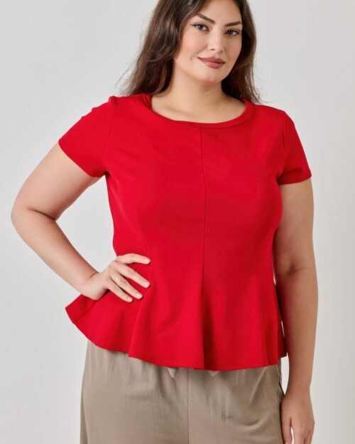 plus size scuba peplum top – chic crepe top