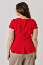 Plus Size Ss Scuba Crepe Peplum Top - Image 10