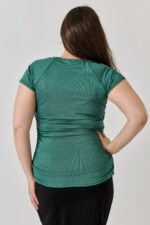 Plus Size Knit Rib Open Circle Trim Top - Image 9