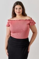 Plus Size Knit Rib Double Ruffle Top - Image 4
