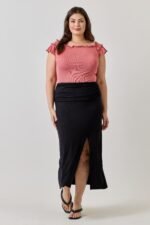 Plus Size Knit Rib Double Ruffle Top - Image 7