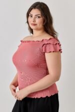 Plus Size Knit Rib Double Ruffle Top - Image 8