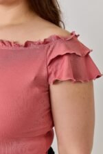 Plus Size Knit Rib Double Ruffle Top - Image 9