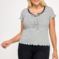 Plus Size Curly Merrow Tie Front Top