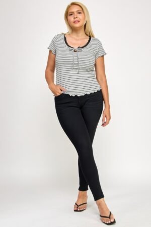Plus Size Curly Merrow Tie Front Top Plus Size Curly Merrow Tie Front Top