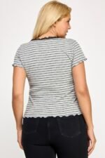 Plus Size Curly Merrow Tie Front Top - Image 8