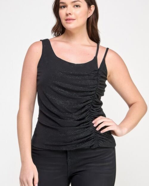 Plus Size Sleeveless Top With Subtle Shimmer