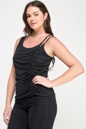Plus Size Sleeveless Top With Subtle Shimmer Plus Size Sleeveless Top With Subtle Shimmer