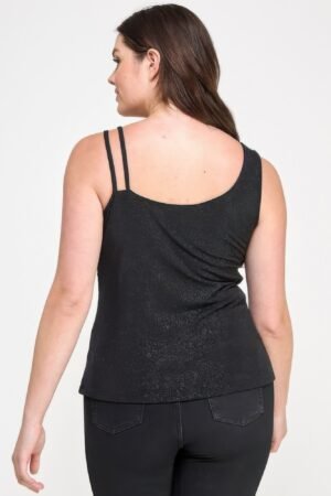 Plus Size Sleeveless Top With Subtle Shimmer Plus Size Sleeveless Top With Subtle Shimmer