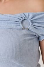 Plus Size Ots Pointelle Knit Rib Fold Over Top - Image 10