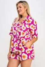 Plus Button Down Shirt And Shorts Set - Image 3