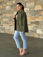 Oversized Corduroy Shacket Button Down Utility - Image 2