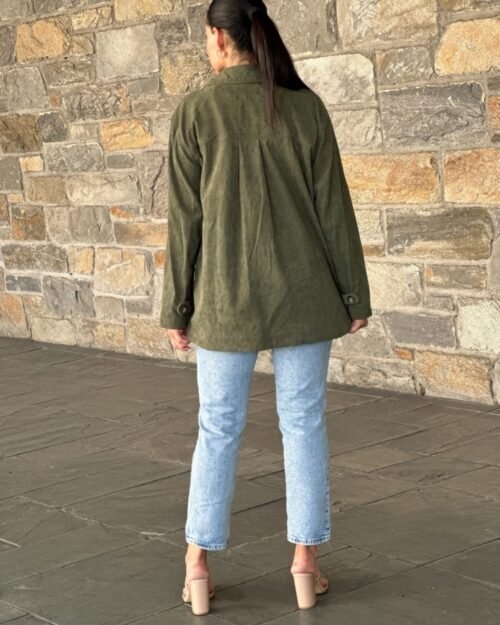 oversized corduroy shacket button down utility