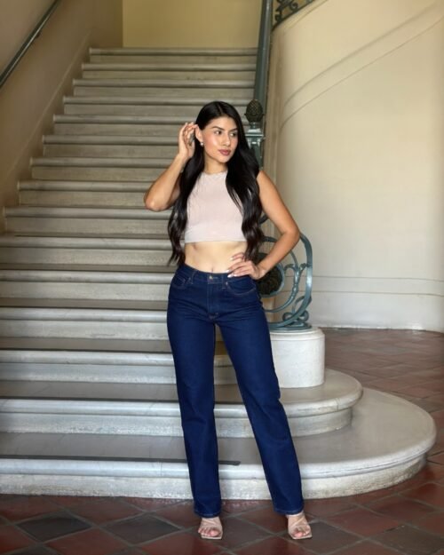 High Waist Vintage Straight Leg Denim Jeans
