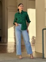 Face Print Long Sleeve Button Down Blouse - Image 12