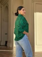 Face Print Long Sleeve Button Down Blouse - Image 16