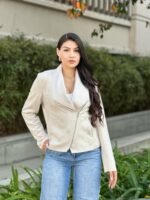 Women's Suede Moto Biker Jacket – Asymmetric Zip