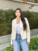 Women's Suede Moto Biker Jacket – Asymmetric Zip