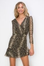 Snake Print Mini Dress