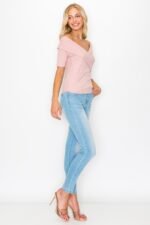 Off The Shoulder Crisscross Ribbed Top - Image 7