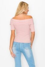Off The Shoulder Crisscross Ribbed Top - Image 8