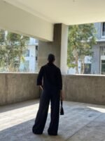 Casual Wide Leg Pants & Long Sleeve Front Tie Set - Image 6