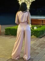 Satin Wide Leg Pants & Flower Sleeveless Top Set - Image 11