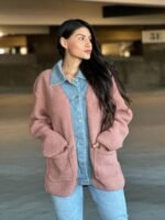 Teddy Fleece & Denim Jacket With Square Pockets - Image 5