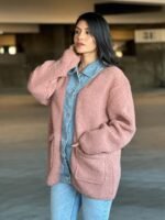 Teddy Fleece & Denim Jacket With Square Pockets - Image 6