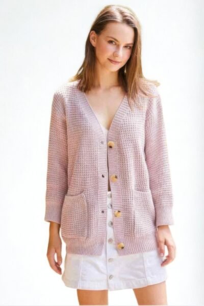 Long Sleeves Button Down Knit Cardigan