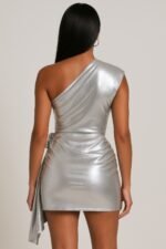 Metallic One Shoulder Crop Top Set - Image 13